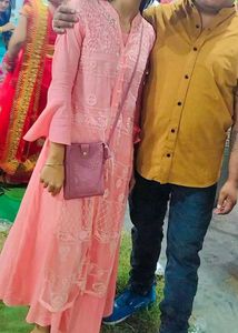 Pink Embroidered Tunic Dress