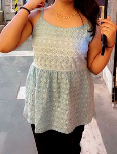 Pastel Charm Sleeveless Kurti&#34;