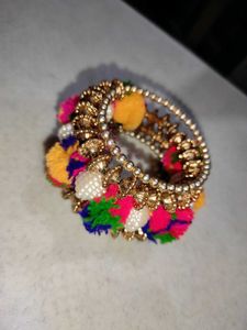 Pom-Pom Embellished Bracelet