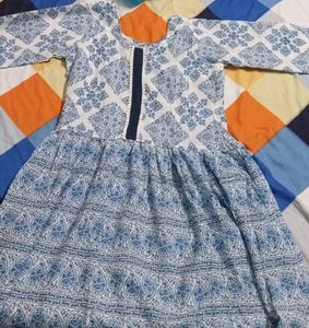 Blue & White Patterned Dress