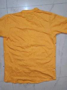 Yellow Printed Casual Shirt