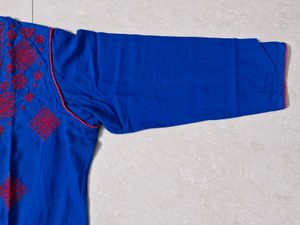 Blue Embroidered Kurta