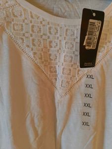 White Top with Lace Detail