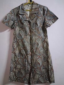 Paisley Print Shirt Dress