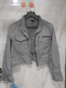 Gray Cropped Jacket