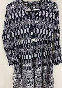 Black &amp; White Printed Dress