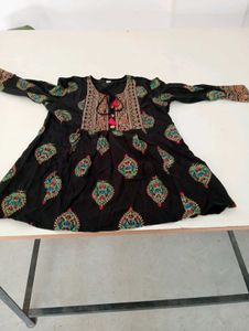 Black Paisley Embroidered Dress