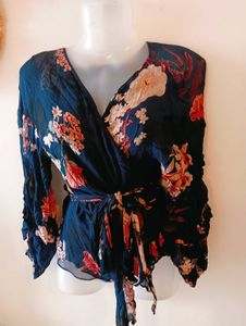 Zara Floral Wrap Top