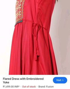 Flared Dress/Gown With Embroidery Yoke
