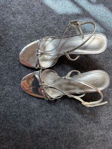 Silver Strappy Heels