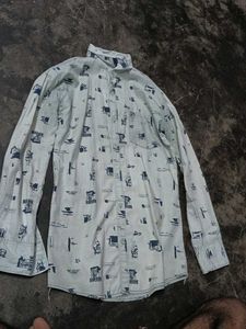 Patterned Long Sleeve Button-Down