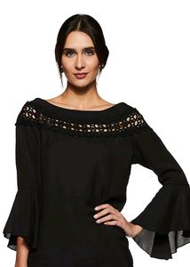 Style Quotient Black Lace Top