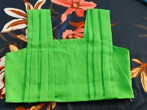 Parrot Green Pleated Crop Top