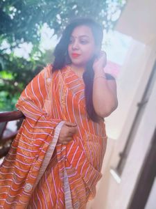 Beautiful Coral Georgette Saree