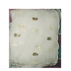 Embellished White Dupatta