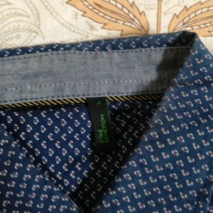 Stylish Blue Patterned Men&#39;s Casual Shirt