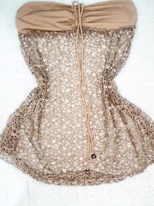 Tube Top With Net Details