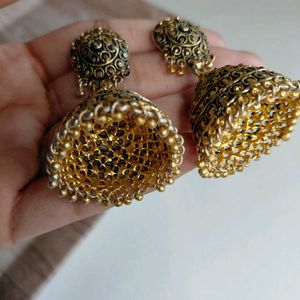 Golden Oxidized Earrings