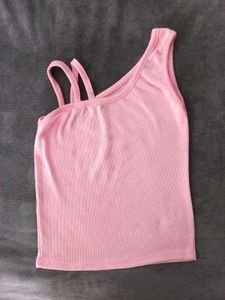 Pink One-Shoulder Tank