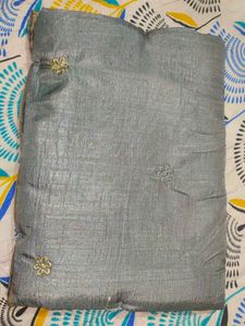 Elegant Grey Embroidered Saree