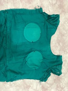 Teal Evening Gown with Heavy Work