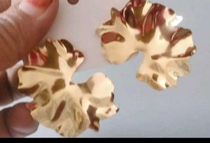 Gold Flower Statement Earrings