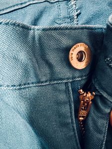 Denim Trousers:Teal Blue:Vero Moda