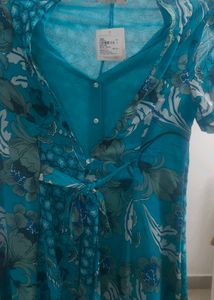 I AM FOR YOU Women Blue &amp; White Floral Dres