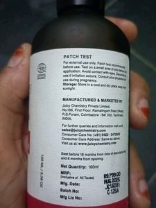 Juicy Chemistry 8%Aha and 2%bha Exfoliating Toner