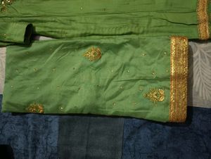 Green Colour Embriodey Work Suit