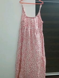 Price Drop😲 Pink And White Sleeveless Dress