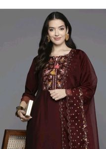 Straight Long Heavy Embroidery Kurta For Womens