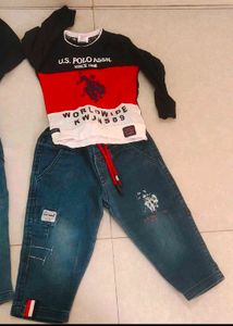 Branded Combo Of 2 Denim Tshirt Set