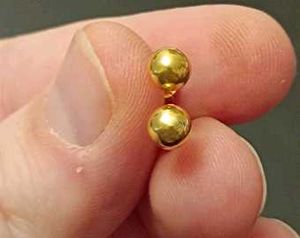 18k Pure Gold Ball Stud Earrings