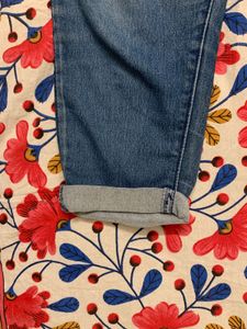 Embroidered Denim Capris