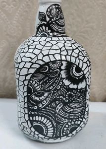 Hand-Painted Decorative Bottle