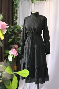 High Neck Black Dress