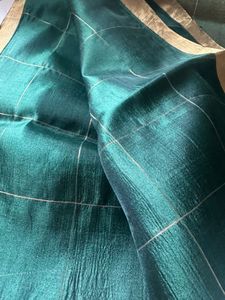 Raw mangoElegant Green chanderi Silk Saree
