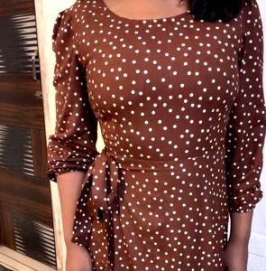 Brown Polka Dot Maxi Dress (item 32)
