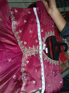 Burgundy Embellished Anarkali Dress