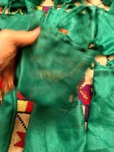 Green silk Tote Bags (Set of 10)