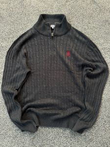 Gray Quarter-Zip Sweater