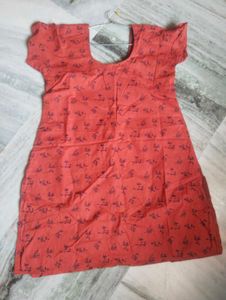 Coral Floral Print Kurthi