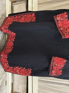 Embroidered Black Kurta