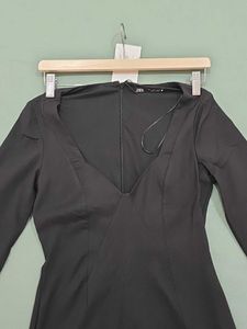 ZARA Black Long Sleeve Mini Dress