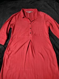 💗Coral Shirt Style Kurta on Sale!