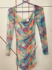 Tie Dye Ruched Mini Dress