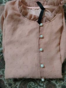 Embroidered Black and peach top