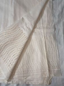 Pure Cotton Hakoba Cutwork Cream Fabric