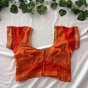 Orange Saree, Blouse &amp; Petticoat Set (Women)